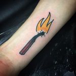 Matchstick tattoo by Kam Kelley. #match #matchstick #matchsticks #stick #sticks