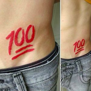 Hell yeah, 100. (via IG -- pietrasrodrigo) #100 #emoji #emojitattoo