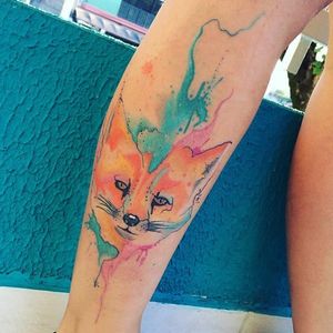 #ArthurOliveira #watercolor #aquarela #tatuadoresdobrasil #brasil #brazil #colorido #colorful #raposa #fox