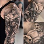 Warrior Tattoo by Darwin Enriquez  @darwinenriquez #detail #blackandgrey #chain #portrait #realistic #DarwinEnriquez