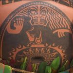 A closeup look at Mini-Maui, the singing and dancing tattoo, from Disney's Moana. #therock #Dwaynejohnson #moana #disney #movies #popculture #linmanuelmiranda