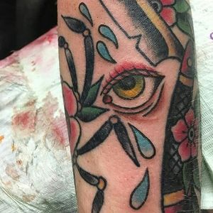 Traditional Eye Tattoo by Cody L. Dalton #Eye #tear #allseeingeye  #traditional #oldschool #CodyLDalton
