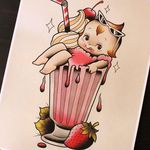 Strawberry Milkshake Kewpie by Yukitten'me (via IG-yukittenme) #flashart #flash #illustration #yukittenme #artshare #flashfriday #milkshake #kewpiedoll