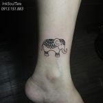 Cute elephant tattoo by InkSoulTats #elephant #elephanttattoo #blackwork
