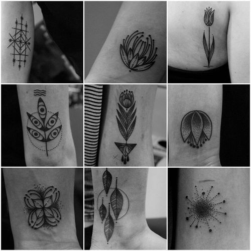 Flowery tattoos by Clara Teresa #ClaraTeresa #blackwork #flower #linework #dotwork #btattooing #blckwrk