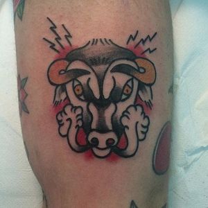Another traditional bull tattoo by Diddy Tattoo #DiddyTattoo #bulltattoo