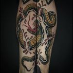 Snake Tattoo by Jay Breen #snake #snaketattoo #traditional #traditionaltattoo #oldschool #classictattoos #traditionalartist #JayBreen