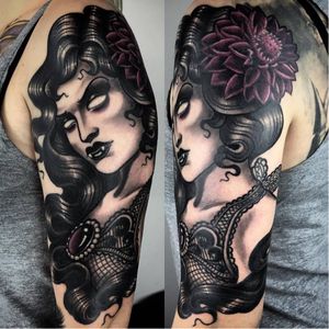 Vampire tattoo by Ma Reeni #MaReeni #neotraditional #neotraditionalwoman #vampire #gothic