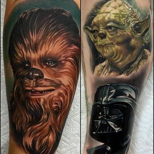 Chewbacca, Yoda y Darth Vader por Audie Fulfer Jr.  #realismo #colorrealismo #AudieFulferJr #AudieFulfer #StarWars #Chewbacca #DarthVader #Yoda