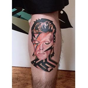 David Bowie tattoo by Karl Marks. #geometric #abstract #portrait #DavidBowie #KarlMarks