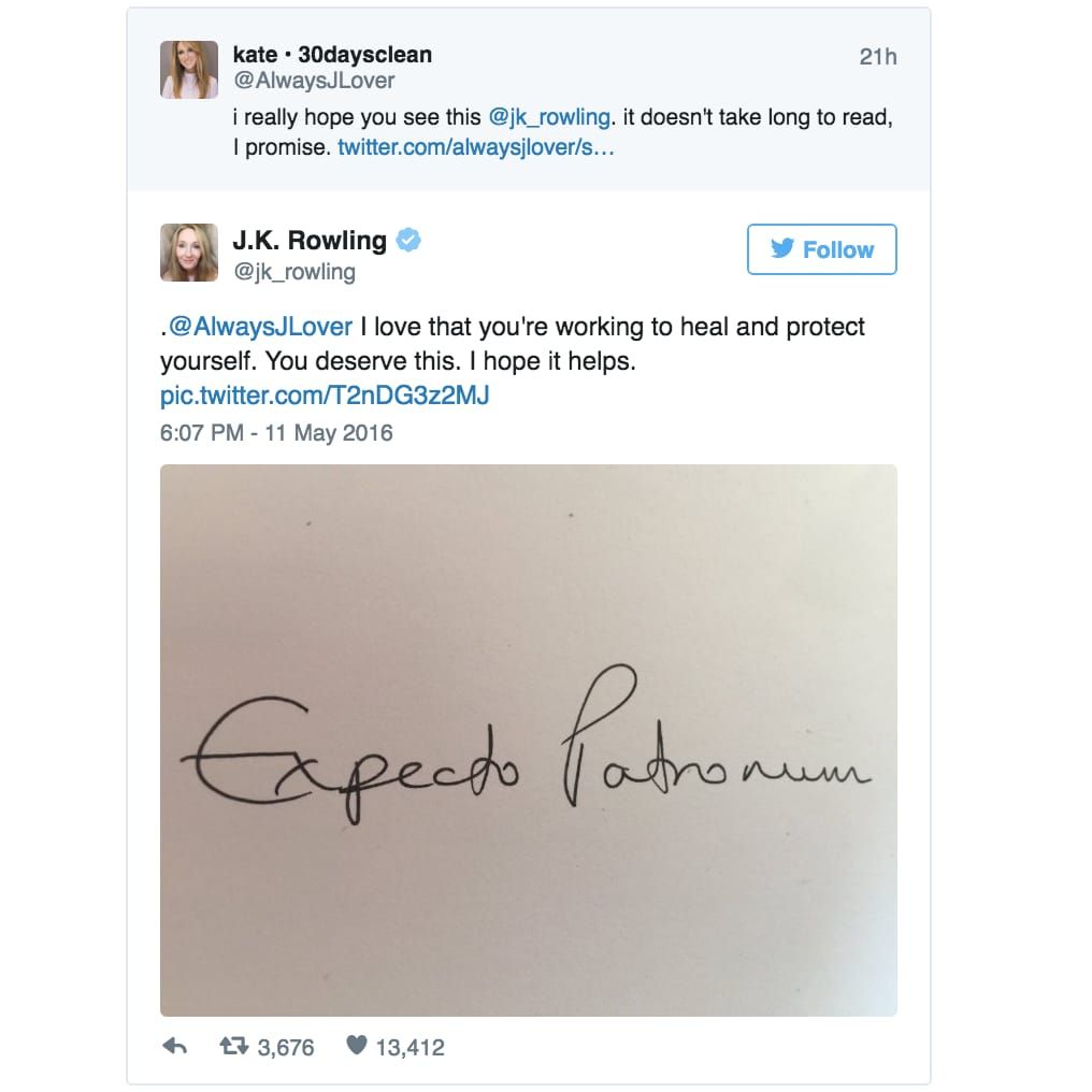 JK Rowling just drew a powerful tattoo for one of her biggest fans   indy100  indy100