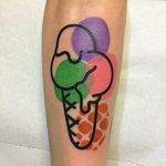 Destructured ice cream tattoo by Mattia Mambo #MattiaMambo #icecream #graphic