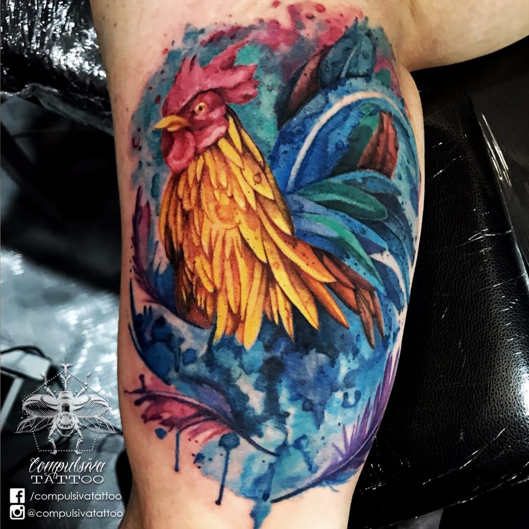 Premium Vector  Rooster zodiac sign tattoo