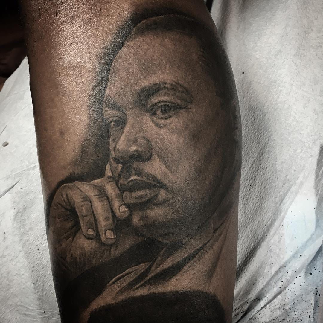 Gavin Clarke Tattoos on Twitter Martin Luther King Jr Tattoo I did a  couple of days ago MLKquote QuoteMLK mlk martinlutherking freedom  dream httpstcoq6Q0Bc1EaK  Twitter