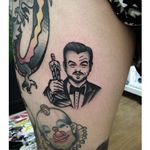 Leonardo DiCaprio Tattoo by Joel Menazzi #Blackwork #BlackworkPortrait #PopCulture #JoelMenazzi