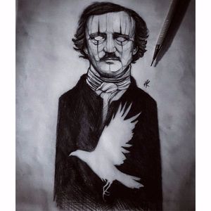 Por Felipe Kross! #FelipeKross #tatuadoresbrasileiros #desenho #draw #EdgarAllanPoe #Poe #edgarallanpoetattoo #Poetattoo