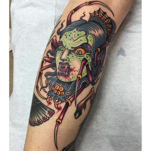 Tattoo by Marc Nava @marc_nava #marcnava #marcnavatattooing #mashup #color #spider #zombiewoman