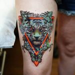 Double exposure tiger tattoo #tigertattoo #realistictattoo #CarolineFriedmann