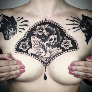 Skeleton Fan Tattoo por Matteo Al Denti