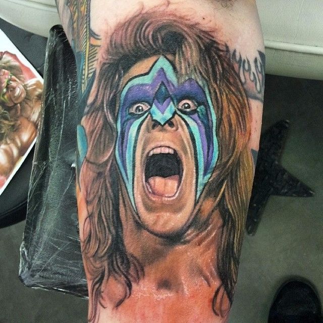 Ultimate Warrior tattoo from 2013  Shoulder armor tattoo Warrior tattoos  Viking tattoos