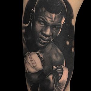 Mike Tyson tattoo by Jumilla Olivares #JumillaOlivares #blackandgrey #realistic #portrait #boxer #miketyson