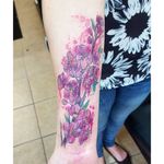 Watercolor flower tattoo #watercolor #contemporarytattoos #flowers #JoanneBaker