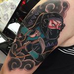 Ninja Tattoo by Alejandro Lopez #ninja #ninjatattoo #neotraditionalninja #neotraditional #neotraditionaltattoo #neotraditionaltattoos #neotraditonalartist #AlejandroLopez