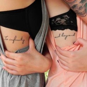 Quotes that match up when you are together are super cute, Photo from Pinterest  #sister #family #bestfriend #matchingtattoos #siblingtattoo #quote