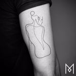 Single line woman tattoo by Mo Ganji #singleline #MoGanji #linework #minimalistic #abstract #woman