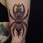 Spider tattoo by Hilary Jane Petersen #HilaryJanePetersen #nature #neotraditional #spider
