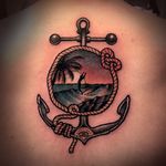 Anchor tattoo by Varo #anchor #tropical #scenery #tattoo