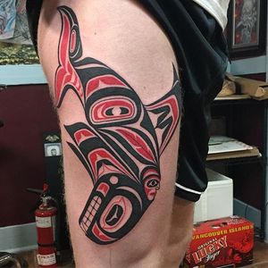 Killer Whale Tattoo by Deano Robertson #haida #haidaart #northwestcoast #pacificnorthwest #nativeamerican #indigenousart #tribal #DeanoRobertson