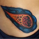 Asteroid by Mike Asfour (via IG -- aceshightattooshop) #MikeAsfour #asteroid #asteroidtattoo