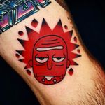 Wrecked Rick by Uve #Uve #uvetattoo #newtraditional #red #color #popart #rickandmorty #rick #tvshow #drunk #tattoooftheday