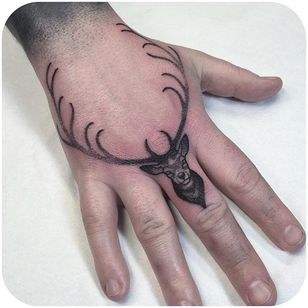Black and grey deer by Jean Leroux @jeanleroux #tattoodo #blackandgrey #dotwork #deer #jeanleroux