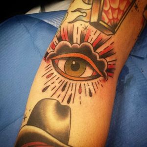 Tattoo by Katie Foster #Eye #traditional #allseeingeye #oldschool #KatieFoster