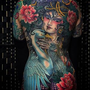 Japanese style full back piece by Claudia de Sabe #Japaneseinspired #ClaudiadeSabe