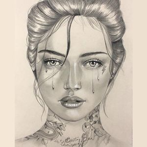 Gorgeous drawing by Crajes #Crajes #art #paintings #tattooedwomen #illustration