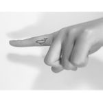 Adorable dolphin finger tattoo by Playground Tattoo #dolphin #dolphintattoo #fingertattoo #design #illustration #linetattoo #linework #blackwork #korea #playgroundtattoo #minimalist