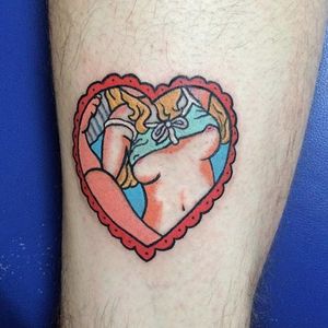 NSFW tattoo by Clara Ambrosia. #ClaraAmbrosia #cute #fun #nsfw #heart