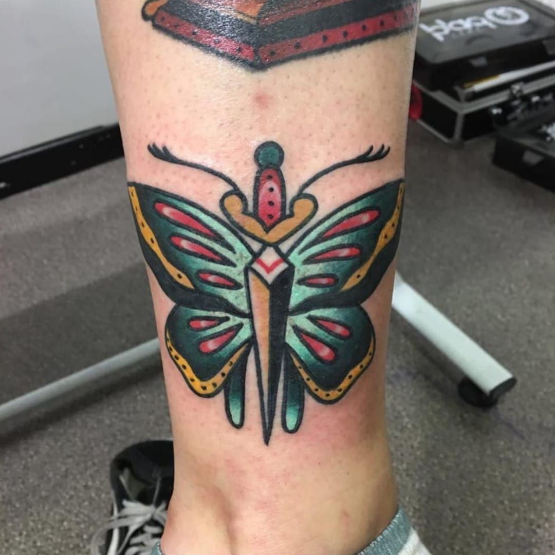 Tattoo uploaded by Jesus Antonio  Butterfly and Knife  Tattoodo