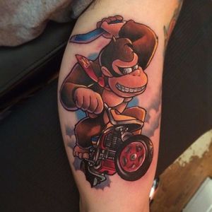 Donkey Kong Tattoo by Andy Walker #DonkeyKong #gorilla #monkey #Nintendo #Gaming #AndyWalker