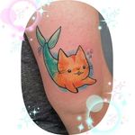 Purrmaid tattoo by Alisha Hefner. #cute #kawaii #girly #kitten #cat #mermaid #purrmaid #mythical #fantasy