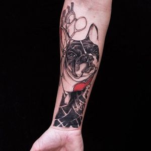 Dog tattoo by Federica Stefanello #graphic #FedericaStefanello #dog #bulldog #frenchbulldog