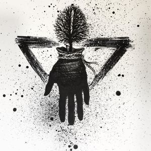 One of Sake's surreal illustrations of hands (IG—sakestc). #fineart #hand #Sake #silhouettes #tree