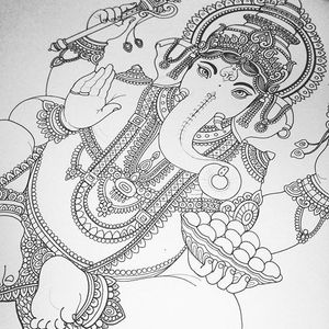 An incredible Ganesha tattoo design by Flo Nuttall (IG—flonuttall). #design #FloNuttall #Ganesh #ornate