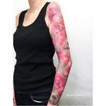 Full sleeve flower tattoo by Pete Zebley #PeteZebley #flower #flowers #realism #photorealism #realistic #sleeve