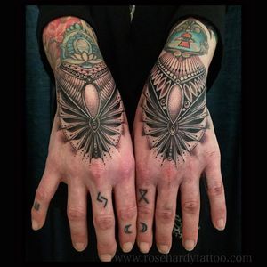 Ornamental Black and Grey Wrist Tattoo by Rose Hardy @rosehardy #ornamental #wrist #linework #blackandgrey #RoseHardy