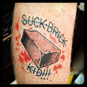 Suck brick, indeed. By Danny Clark (via IG -- danny_clark_tattoos) #dannyclark #homealone #homealonetattoo