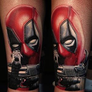 I'm glad I wore my brown pants, because holy shit, this portrait of Deadpool by Nikko Hurtado is too good. #color #Dealpool #NikkoHurtado #portraiture #realism